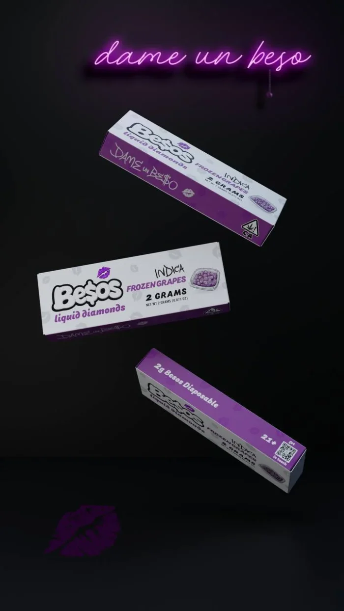 Frozen Grapes Besos Cart - 2G Indica Besos Disposable Vape