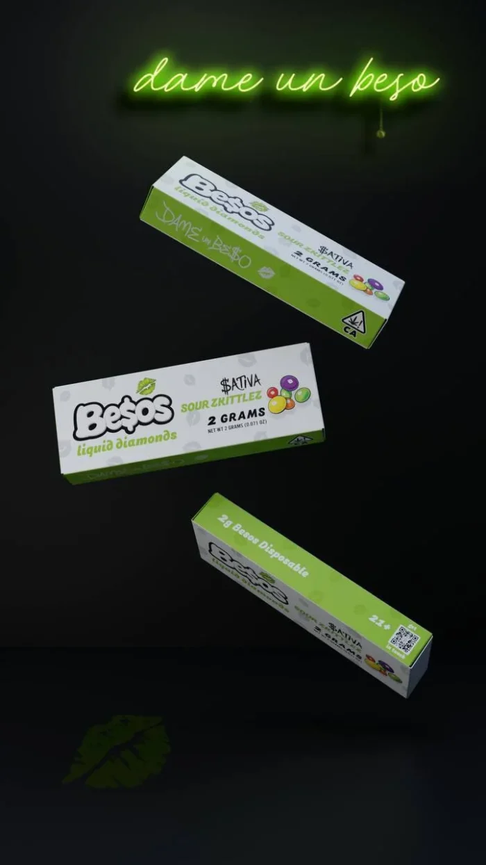 Sour Zkittles Besos Cart - 2G Sativa Besos Disposable Vape